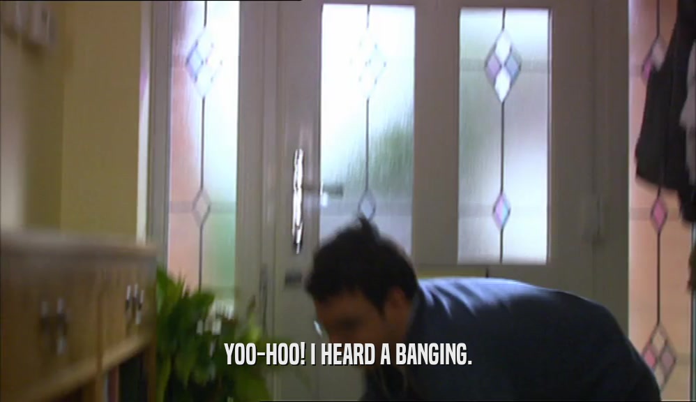 YOO-HOO! I HEARD A BANGING.  