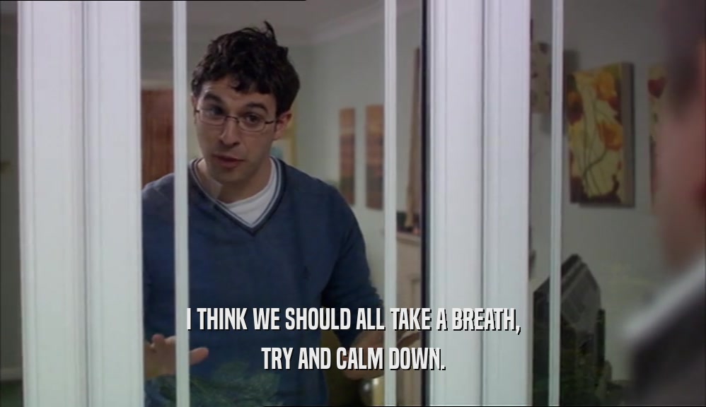I THINK WE SHOULD ALL TAKE A BREATH, TRY AND CALM DOWN. 