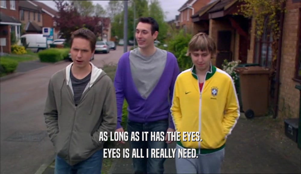 AS LONG AS IT HAS THE EYES. EYES IS ALL I REALLY NEED. 