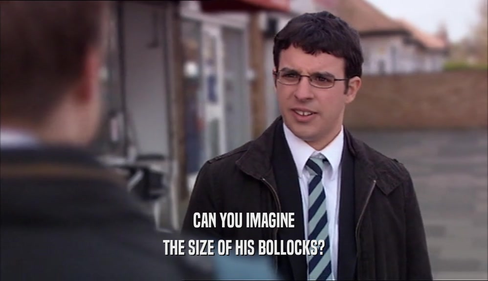 CAN YOU IMAGINE THE SIZE OF HIS BOLLOCKS? 