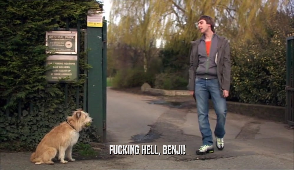 FUCKING HELL, BENJI!  