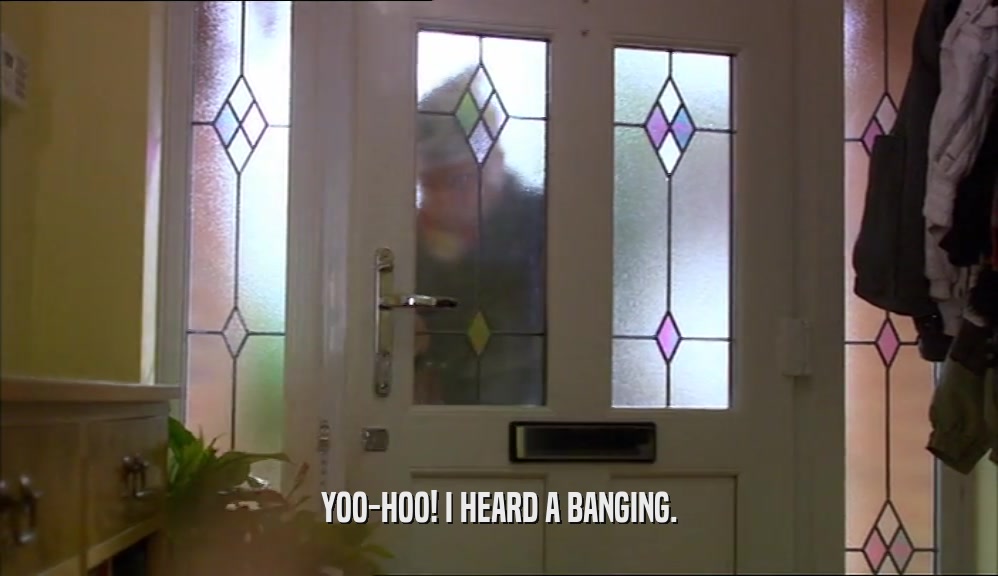 YOO-HOO! I HEARD A BANGING.  