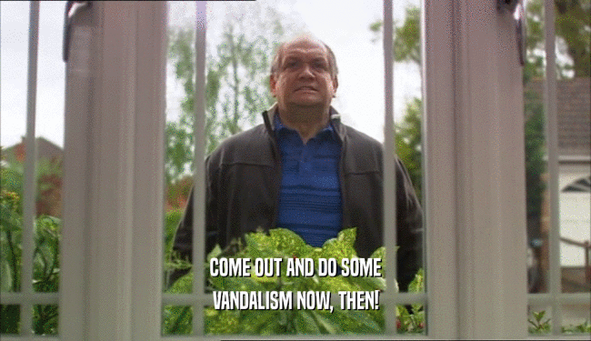 COME OUT AND DO SOME VANDALISM NOW, THEN! 