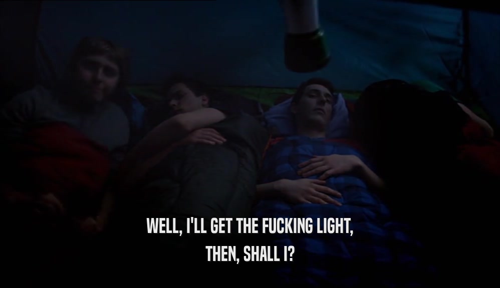 WELL, I'LL GET THE FUCKING LIGHT, THEN, SHALL I? 