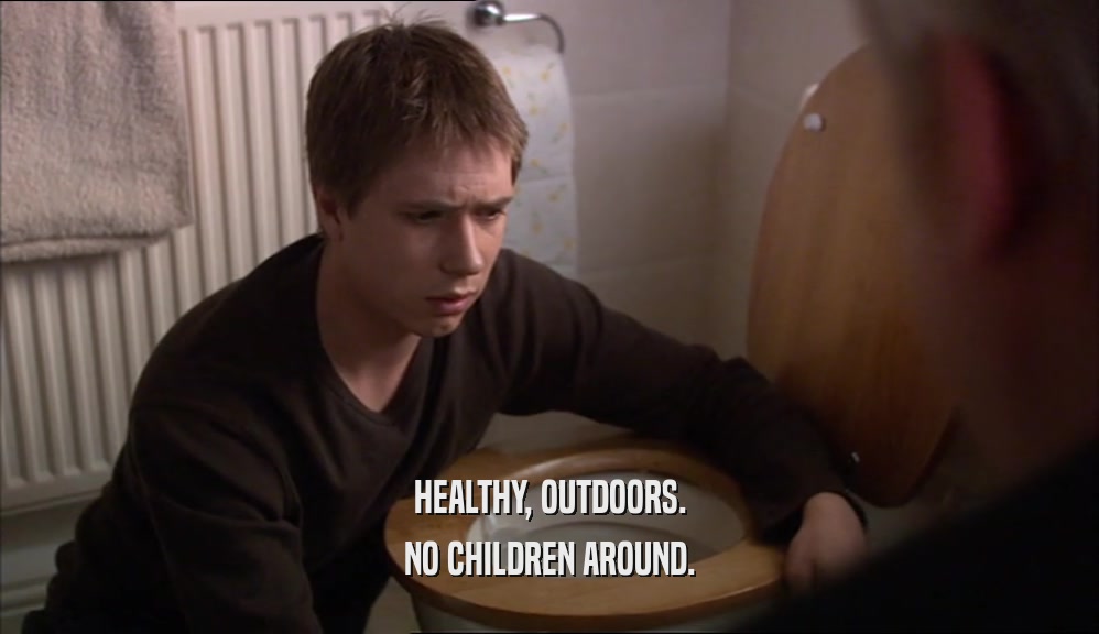 HEALTHY, OUTDOORS. NO CHILDREN AROUND. 