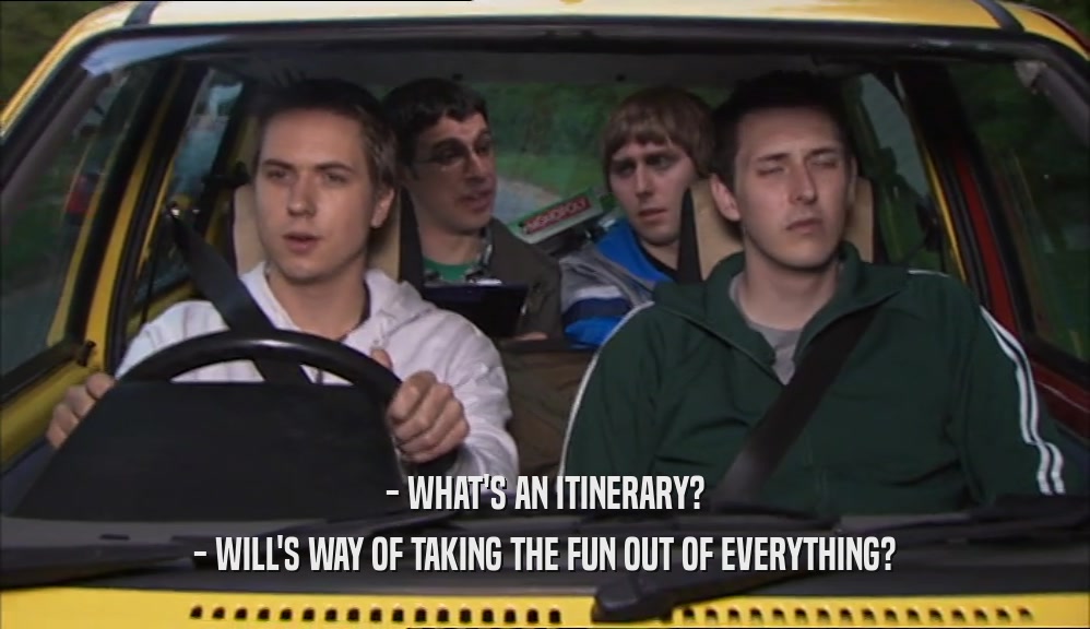 - WHAT'S AN ITINERARY? - WILL'S WAY OF TAKING THE FUN OUT OF EVERYTHING? 