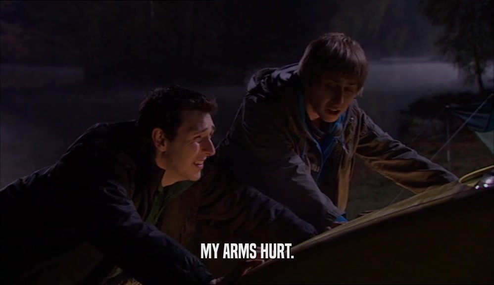 MY ARMS HURT.  