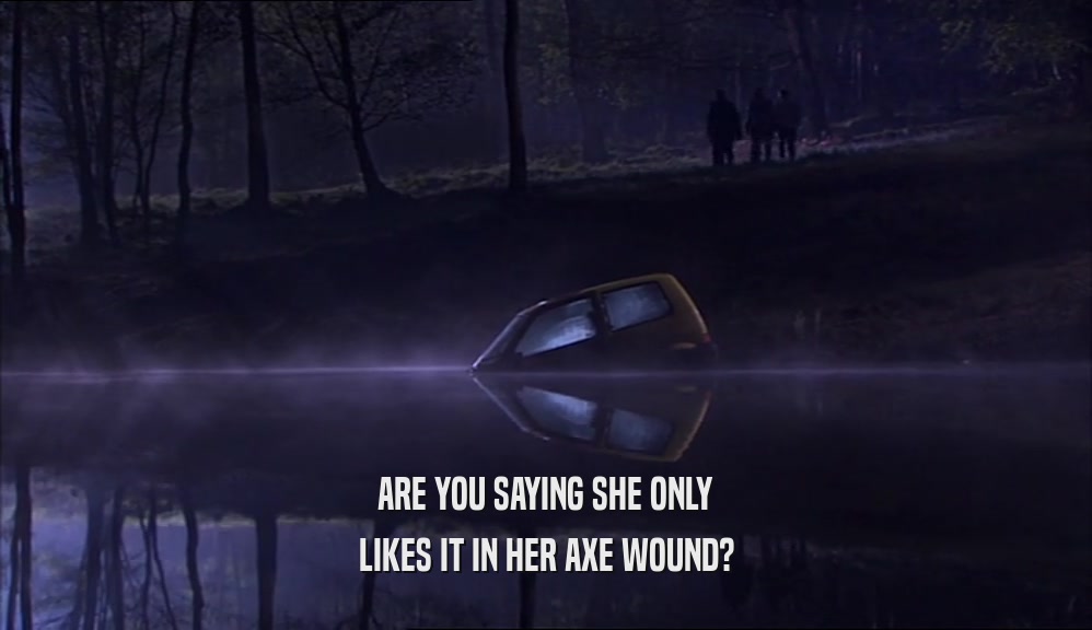 ARE YOU SAYING SHE ONLY LIKES IT IN HER AXE WOUND? 