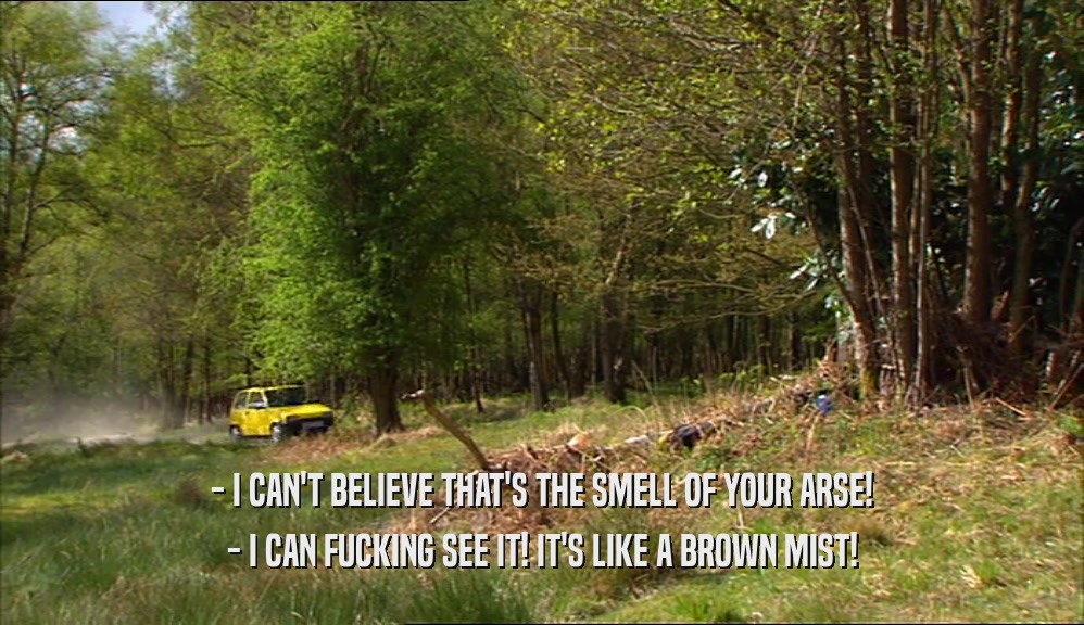- I CAN'T BELIEVE THAT'S THE SMELL OF YOUR ARSE! - I CAN FUCKING SEE IT! IT'S LIKE A BROWN MIST! 