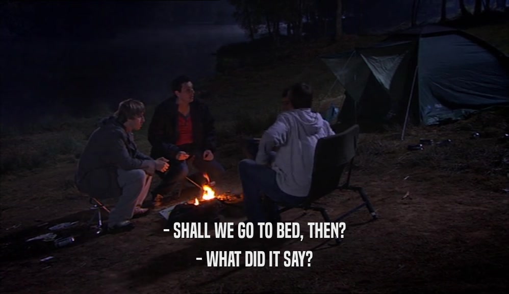 - SHALL WE GO TO BED, THEN? - WHAT DID IT SAY? 