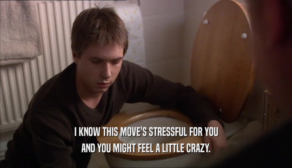 I KNOW THIS MOVE'S STRESSFUL FOR YOU AND YOU MIGHT FEEL A LITTLE CRAZY. 
