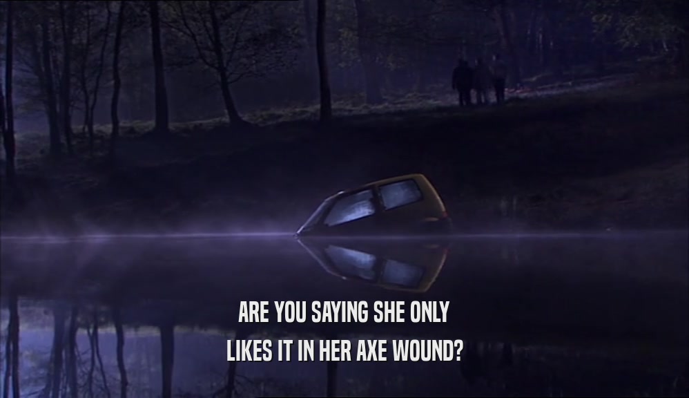 ARE YOU SAYING SHE ONLY LIKES IT IN HER AXE WOUND? 