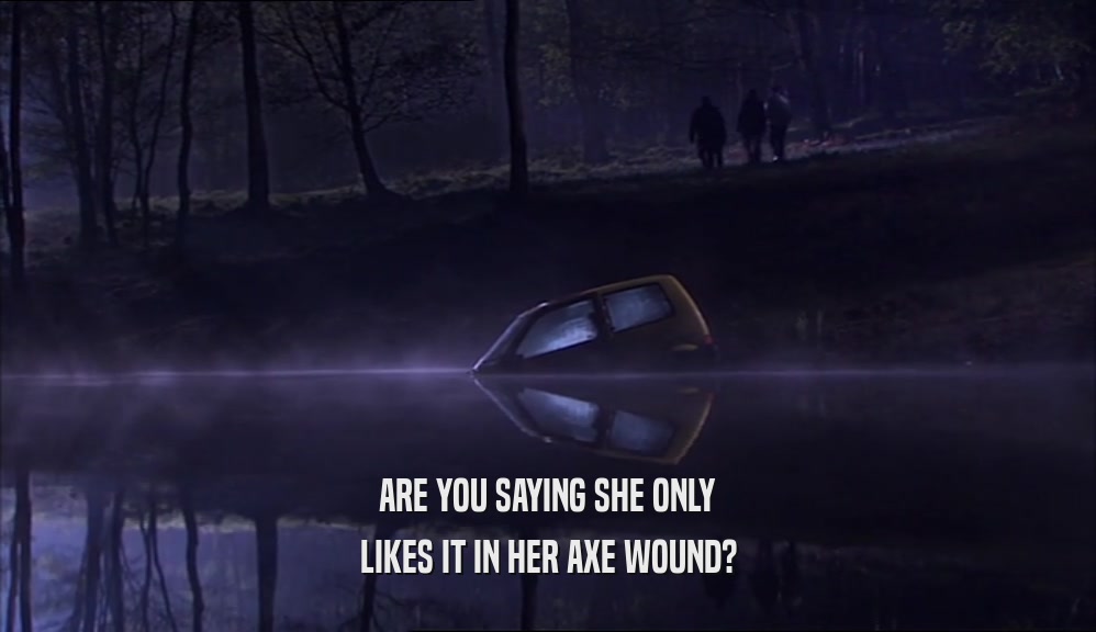 ARE YOU SAYING SHE ONLY LIKES IT IN HER AXE WOUND? 