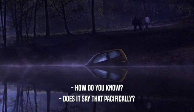 - HOW DO YOU KNOW? - DOES IT SAY THAT PACIFICALLY? 