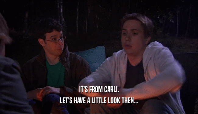 IT'S FROM CARLI. LET'S HAVE A LITTLE LOOK THEN... 