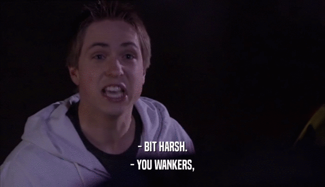 - BIT HARSH. - YOU WANKERS, 
