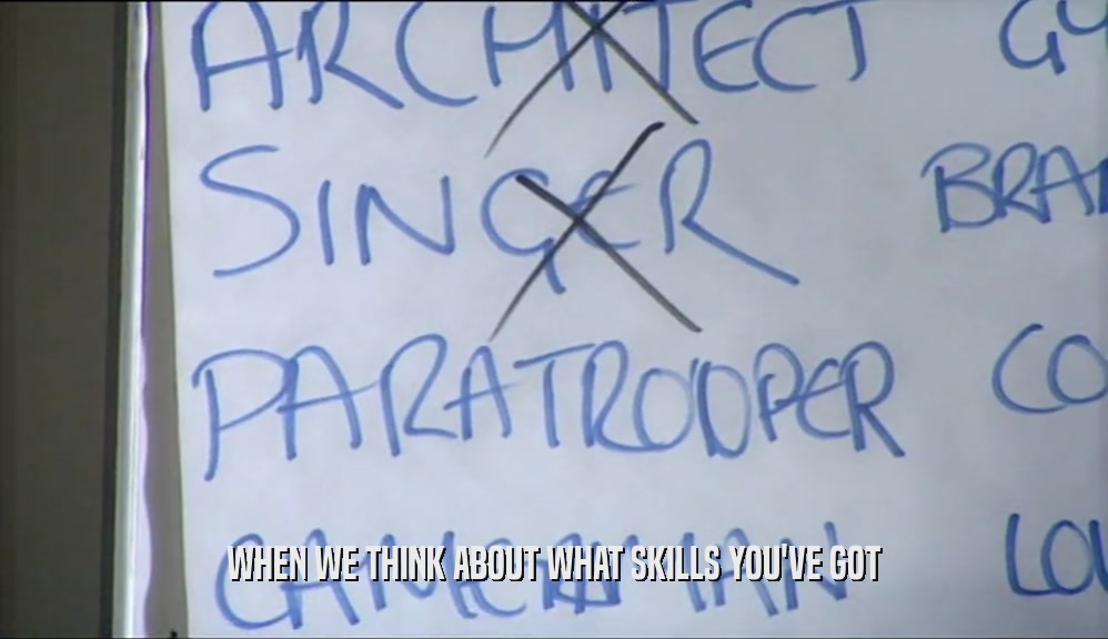 WHEN WE THINK ABOUT WHAT SKILLS YOU'VE GOT  