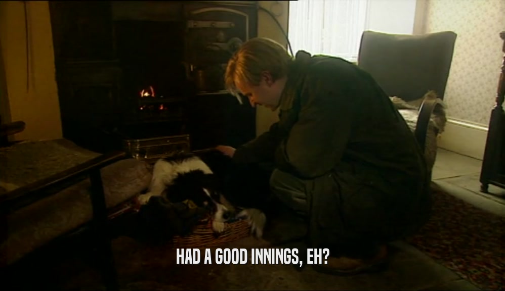 HAD A GOOD INNINGS, EH?  
