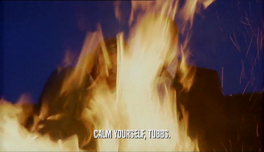 CALM YOURSELF, TUBBS.  