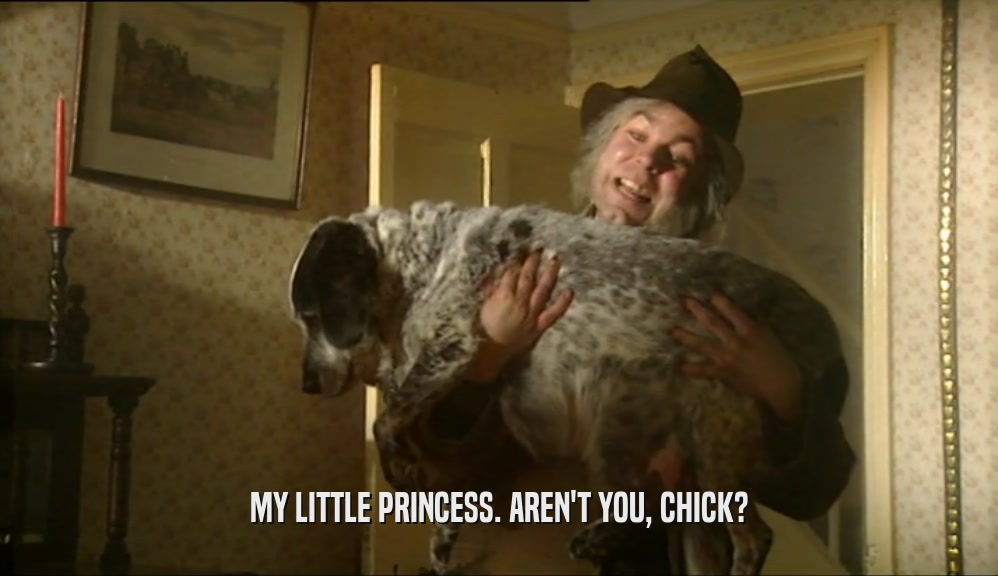 MY LITTLE PRINCESS. AREN'T YOU, CHICK?  
