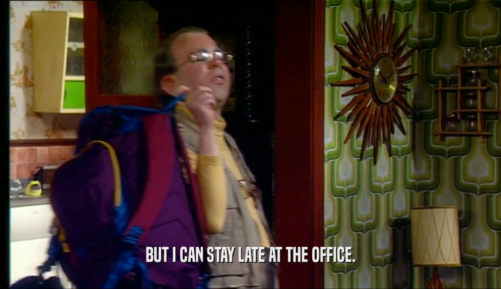 BUT I CAN STAY LATE AT THE OFFICE.  