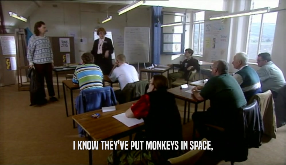 I KNOW THEY'VE PUT MONKEYS IN SPACE,  