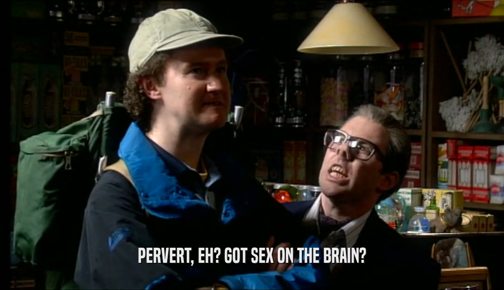 PERVERT, EH? GOT SEX ON THE BRAIN?  