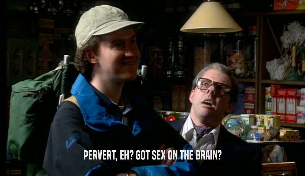 PERVERT, EH? GOT SEX ON THE BRAIN?  