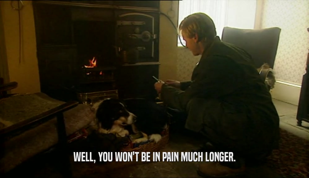 WELL, YOU WON'T BE IN PAIN MUCH LONGER.  