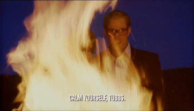 CALM YOURSELF, TUBBS.  