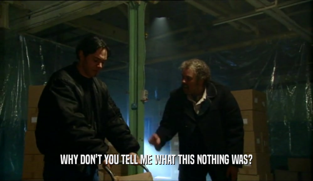 WHY DON'T YOU TELL ME WHAT THIS NOTHING WAS?  