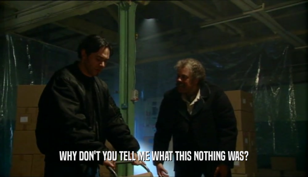 WHY DON'T YOU TELL ME WHAT THIS NOTHING WAS?  