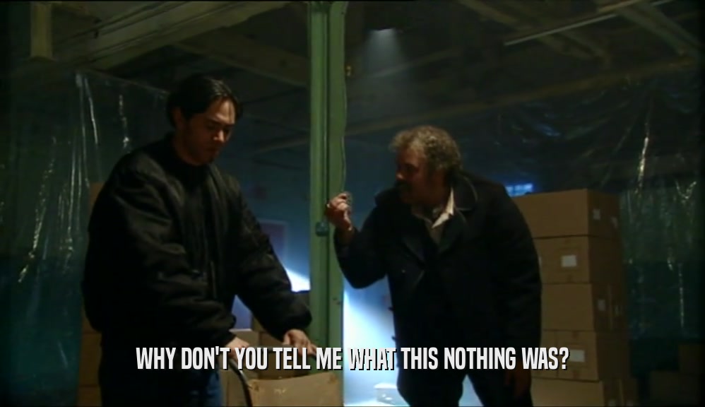WHY DON'T YOU TELL ME WHAT THIS NOTHING WAS?  
