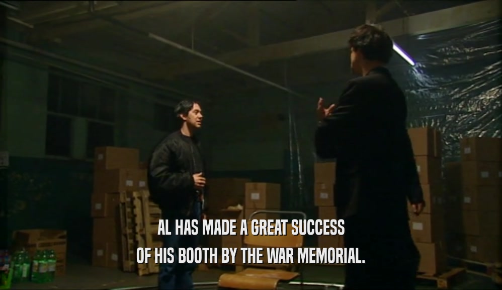 AL HAS MADE A GREAT SUCCESS OF HIS BOOTH BY THE WAR MEMORIAL. 