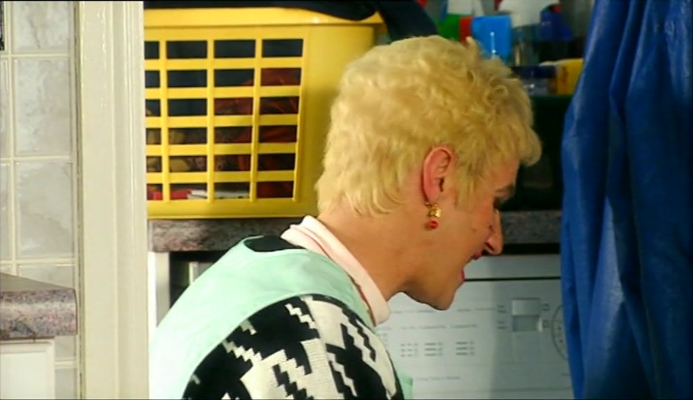 I GET THROUGH THAT MANY PAIRS, RON PULLING AT THEM WITH HIS BIG FINGERS. 