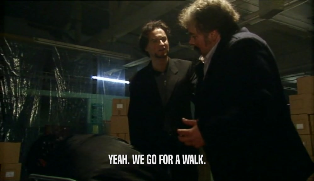 YEAH. WE GO FOR A WALK.  
