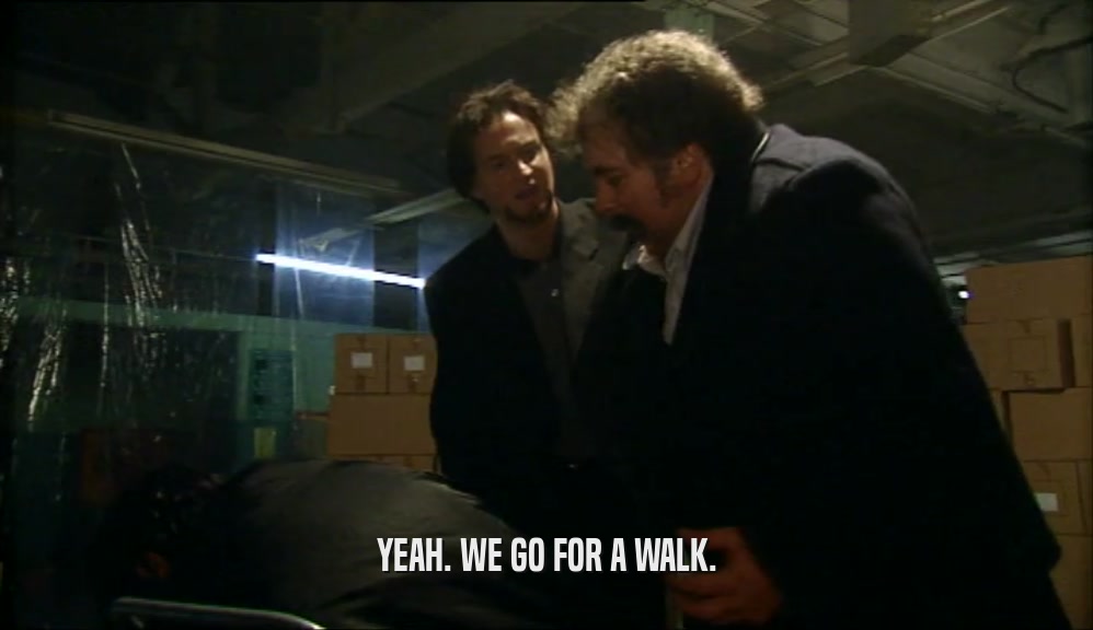 YEAH. WE GO FOR A WALK.  
