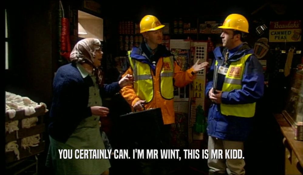 YOU CERTAINLY CAN. I'M MR WINT, THIS IS MR KIDD.  