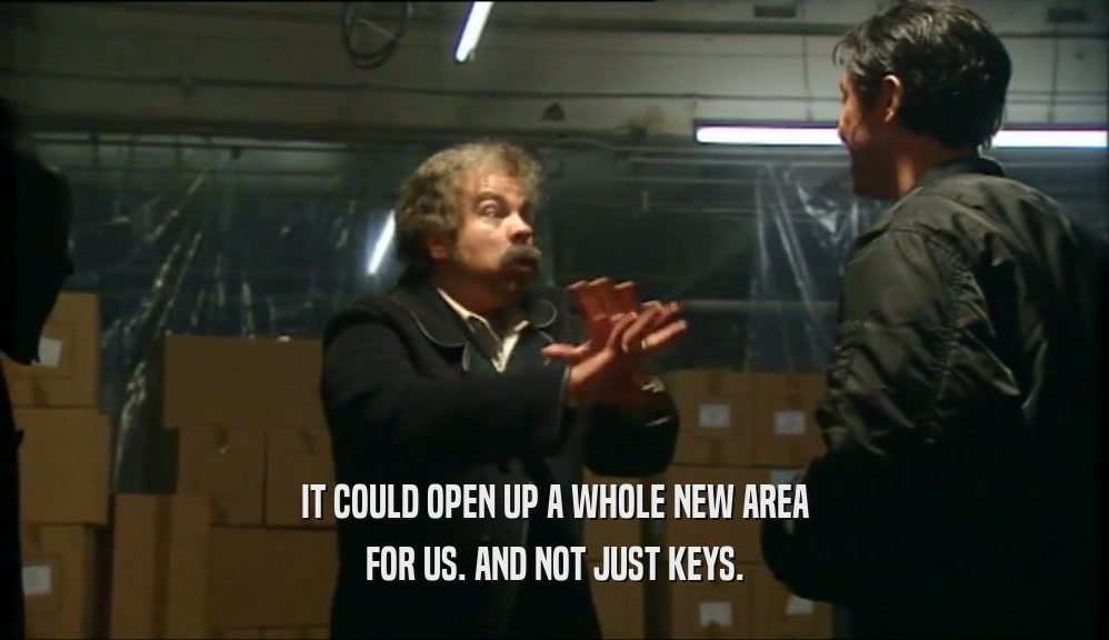 IT COULD OPEN UP A WHOLE NEW AREA
 FOR US. AND NOT JUST KEYS.
 
