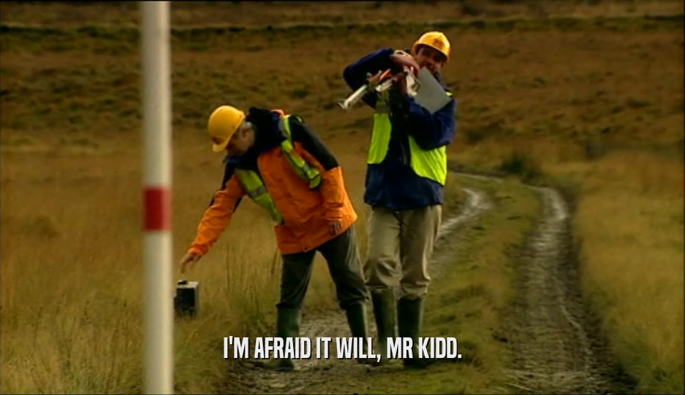 I'M AFRAID IT WILL, MR KIDD.  