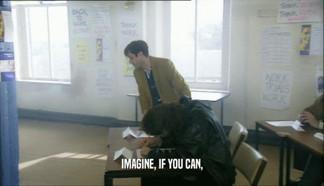 IMAGINE, IF YOU CAN,  