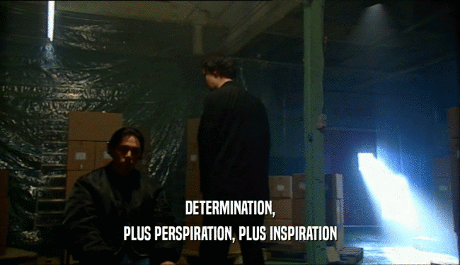 DETERMINATION, PLUS PERSPIRATION, PLUS INSPIRATION 