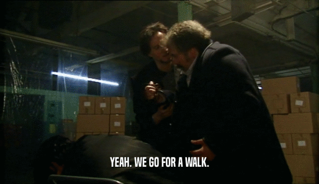 YEAH. WE GO FOR A WALK.  