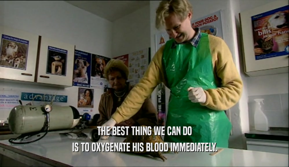 THE BEST THING WE CAN DO IS TO OXYGENATE HIS BLOOD IMMEDIATELY. 