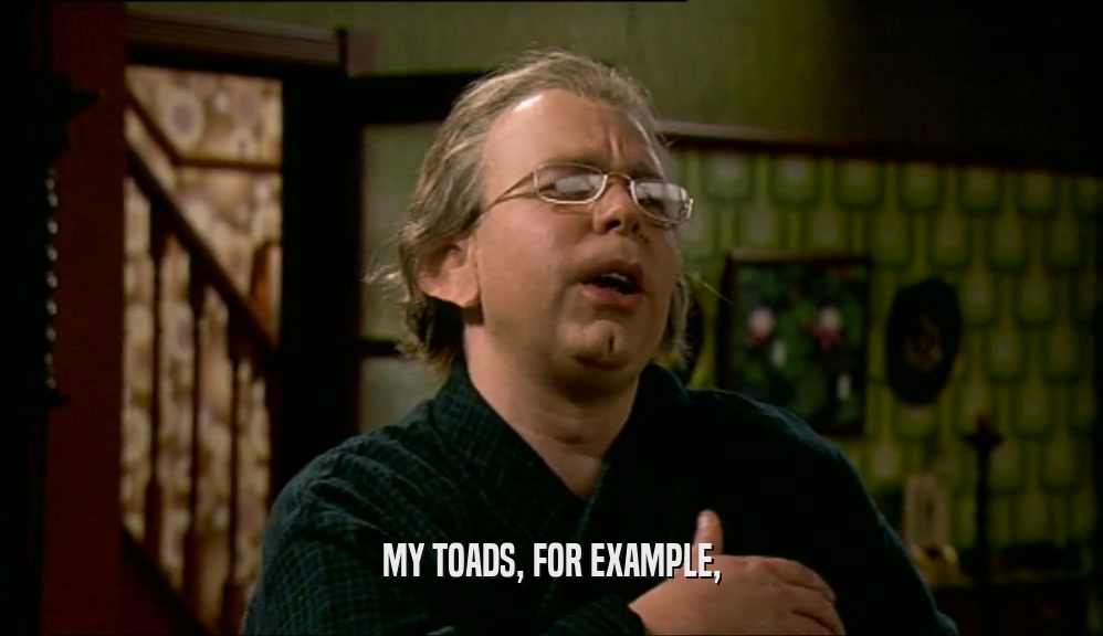 MY TOADS, FOR EXAMPLE,  
