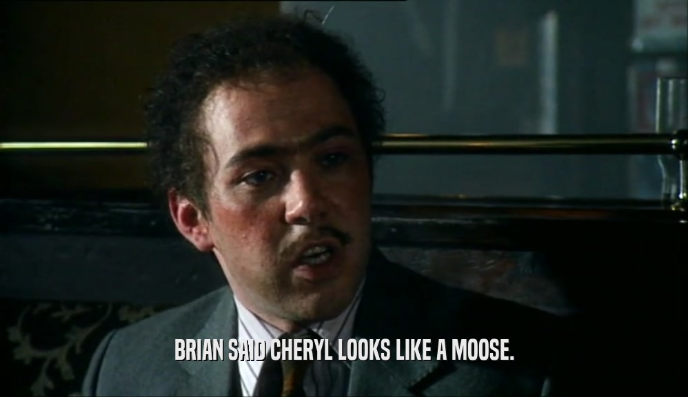 BRIAN SAID CHERYL LOOKS LIKE A MOOSE.
  