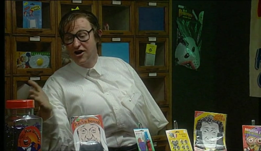 A JAR OF FART SWEETS ON THE COUNTER. NO, MATE. IT'S THE BLOODY BUTCHERS. 