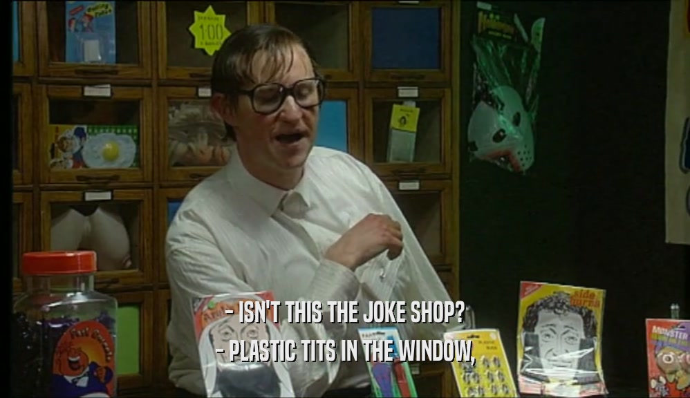 - ISN'T THIS THE JOKE SHOP? - PLASTIC TITS IN THE WINDOW, 