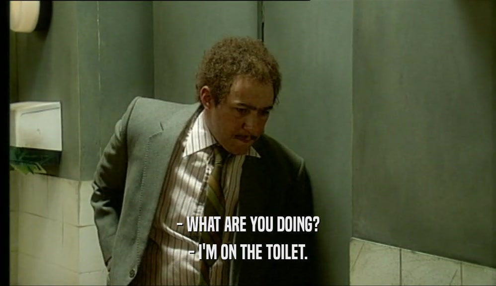 - WHAT ARE YOU DOING? - I'M ON THE TOILET. 