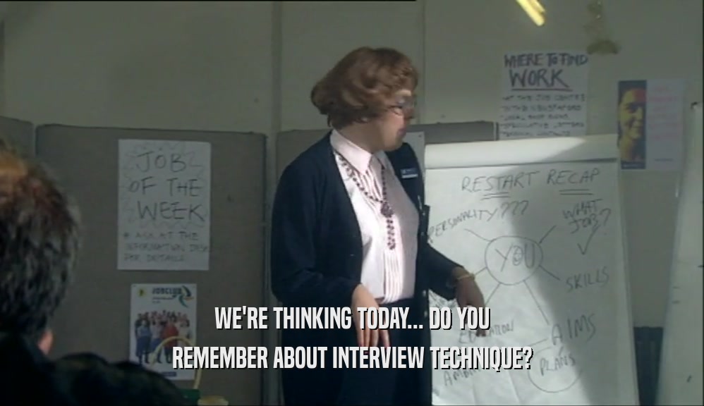 WE'RE THINKING TODAY... DO YOU REMEMBER ABOUT INTERVIEW TECHNIQUE? 